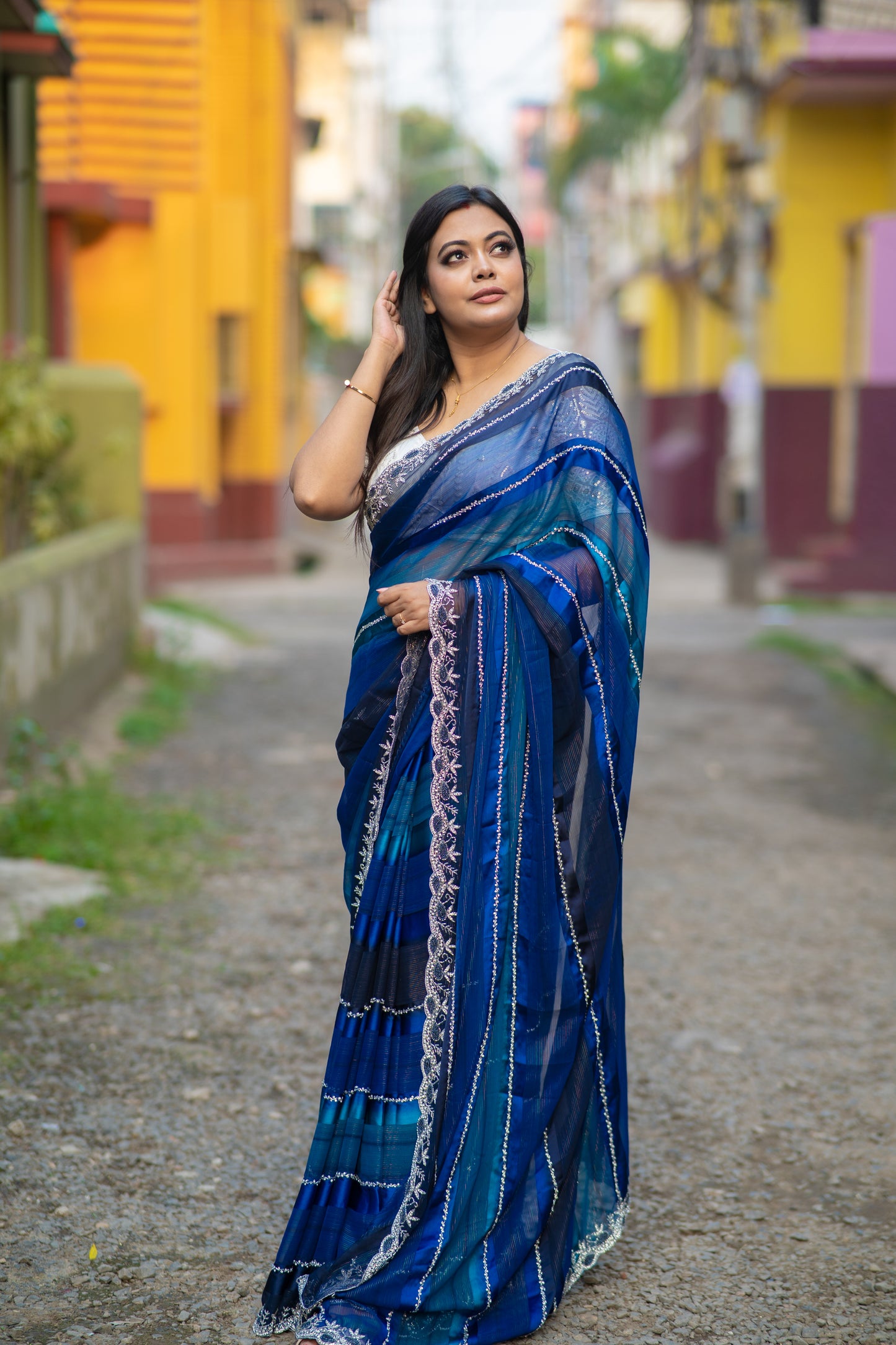Exclusive Designer Sarees for Family Function Blue